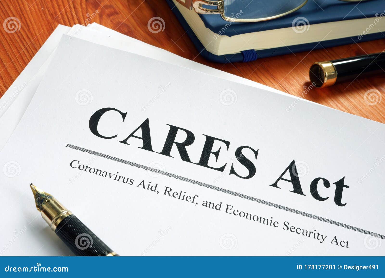 coronavirus aid, relief, and economic security cares act on the desk