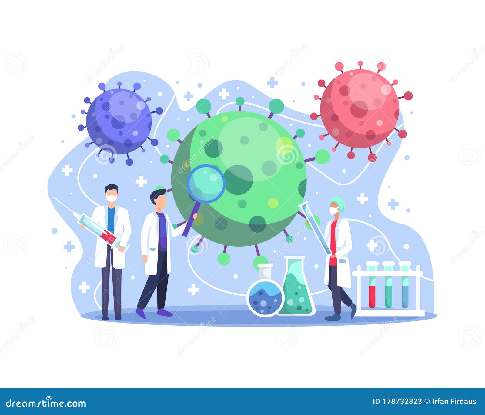 Coronavirus Cov Medical Vaccine Research Laboratory Stock Vector ...