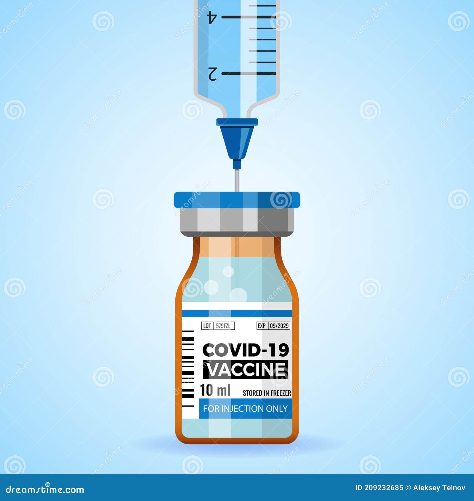 Coronavirus Covid19 Impfstoff- Und Spritzeneinspritzung Vektor ...