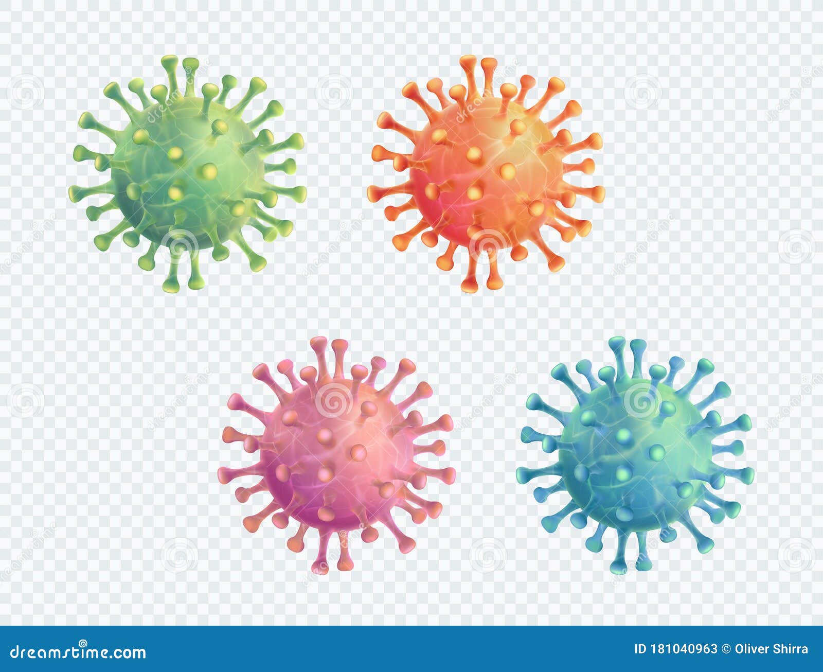 coronavirus covid-19  3d realistic  set