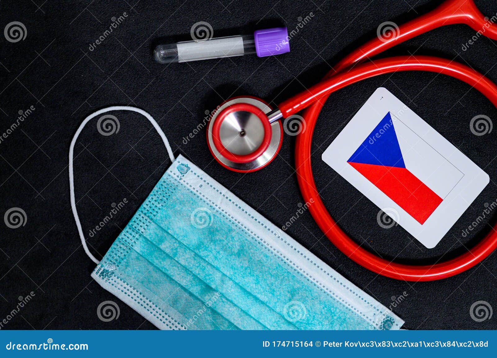 Coronavirus In Czech Republic Europe Surgical Mask With Coronavirus Respiratory Test Tube Czech Republic Prague Stock Photo Image Of Illness Flag