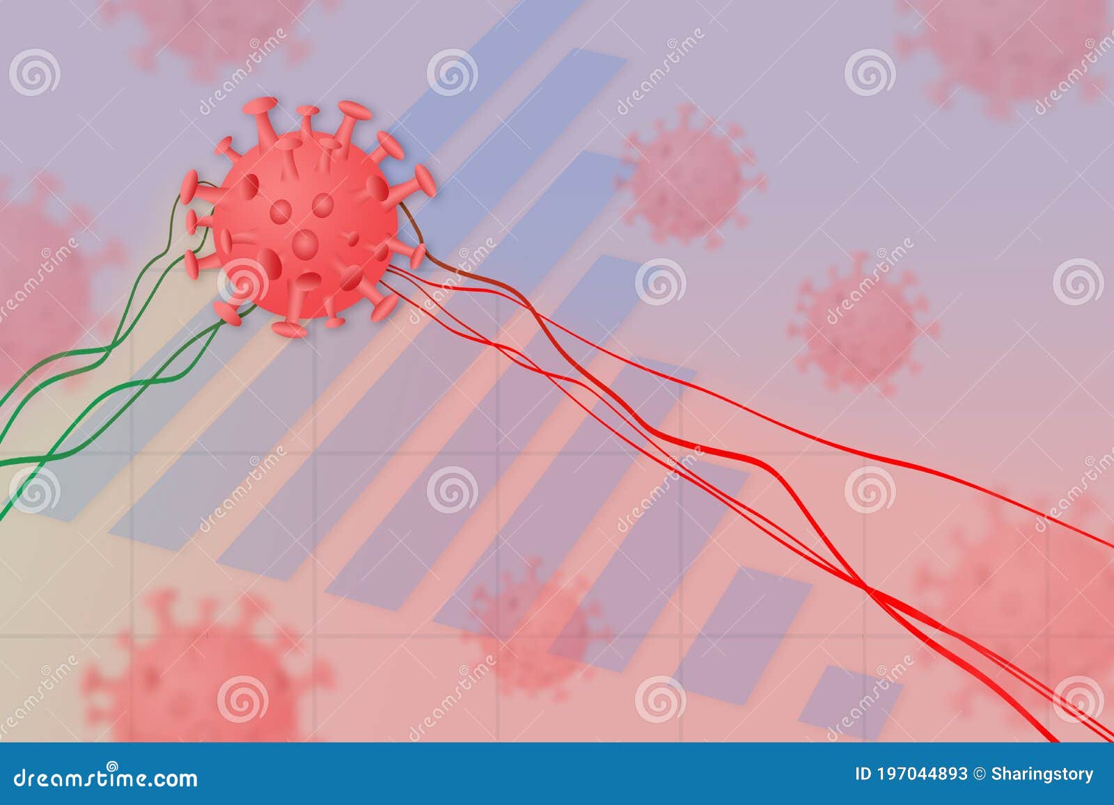 coronavirus disease covid-19 impact global economy stock markets financial crisis concept, 3d 