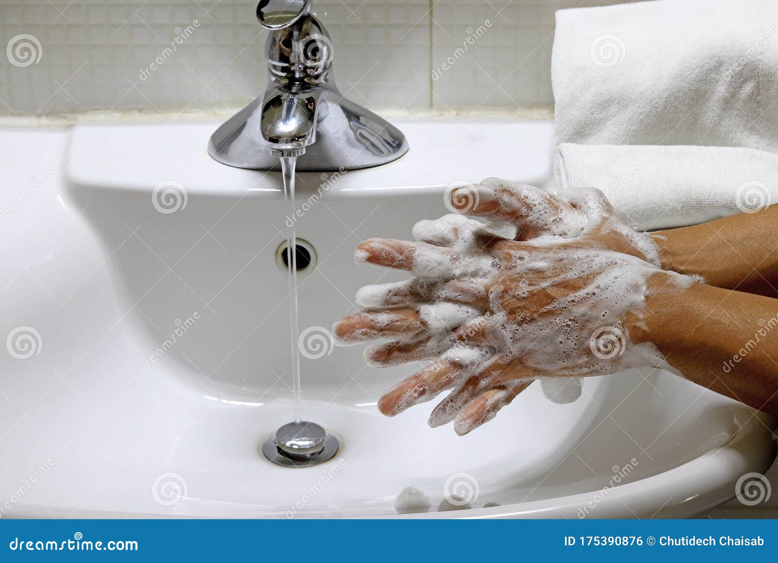 coronavirus pandemic prevention wash hands with soap warm water,concept to prevent the covid-19