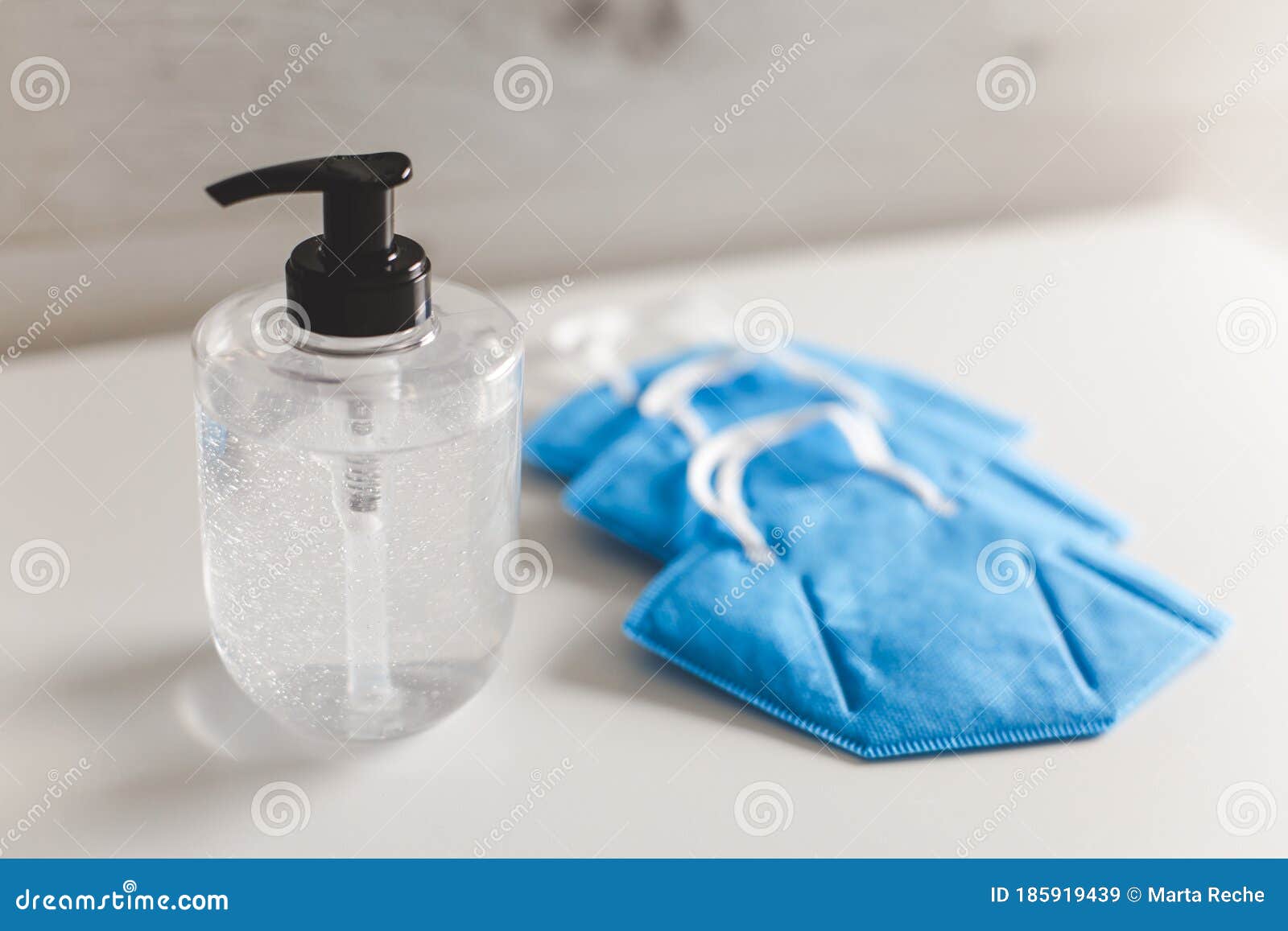 coronavirus prevention ffp2 masks and hand sanitizer alcohol gel