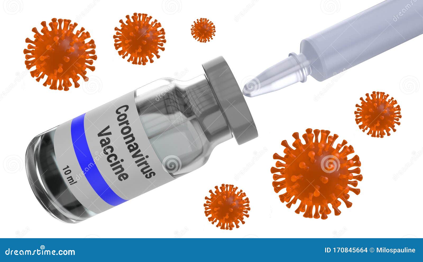 coronavirus vaccine. 2019-ncov cure.  on white background. 3d-rendering.