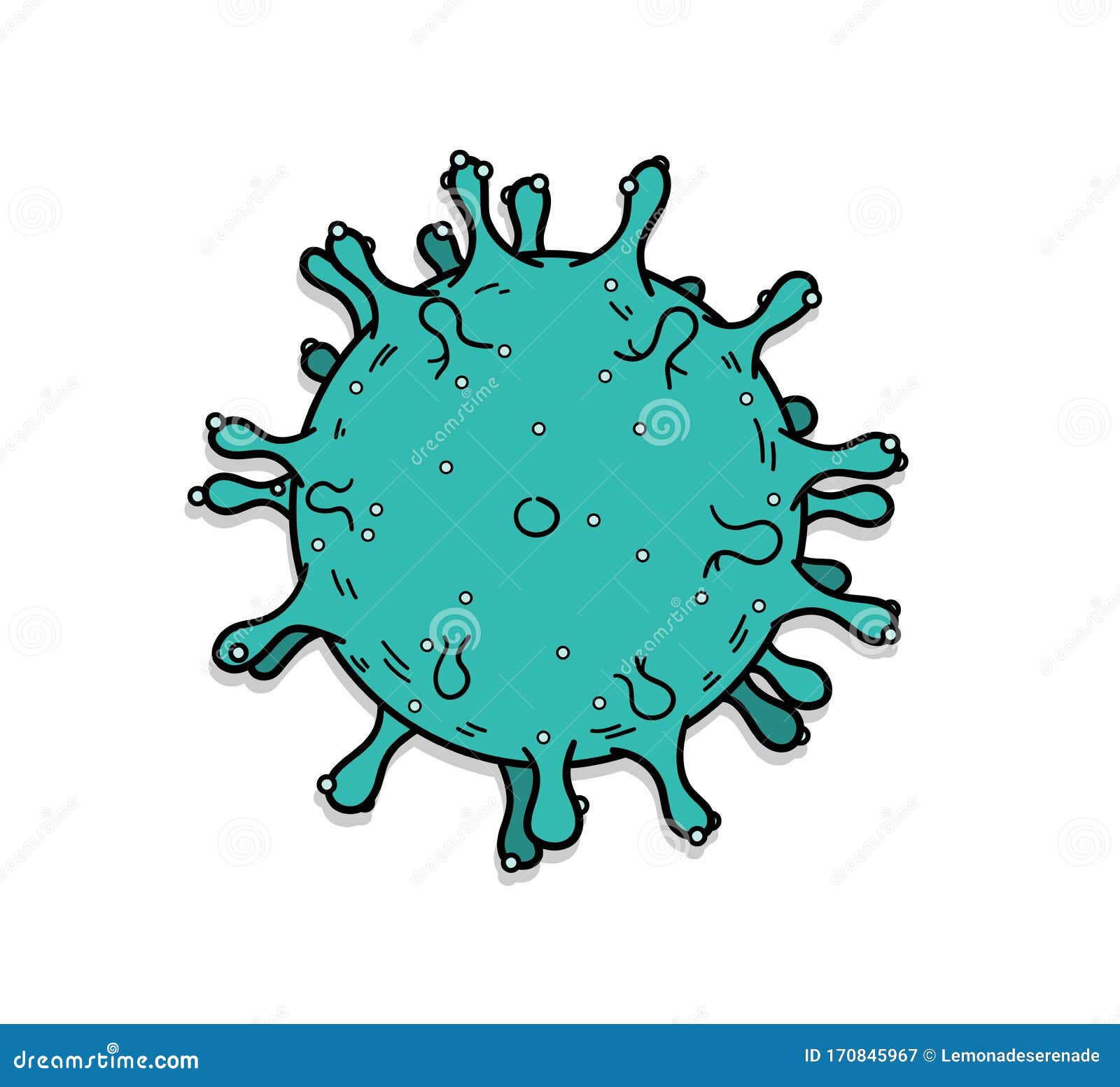 Coronavirus Virus Cartoon Doodle Illustration Stock Vector ...