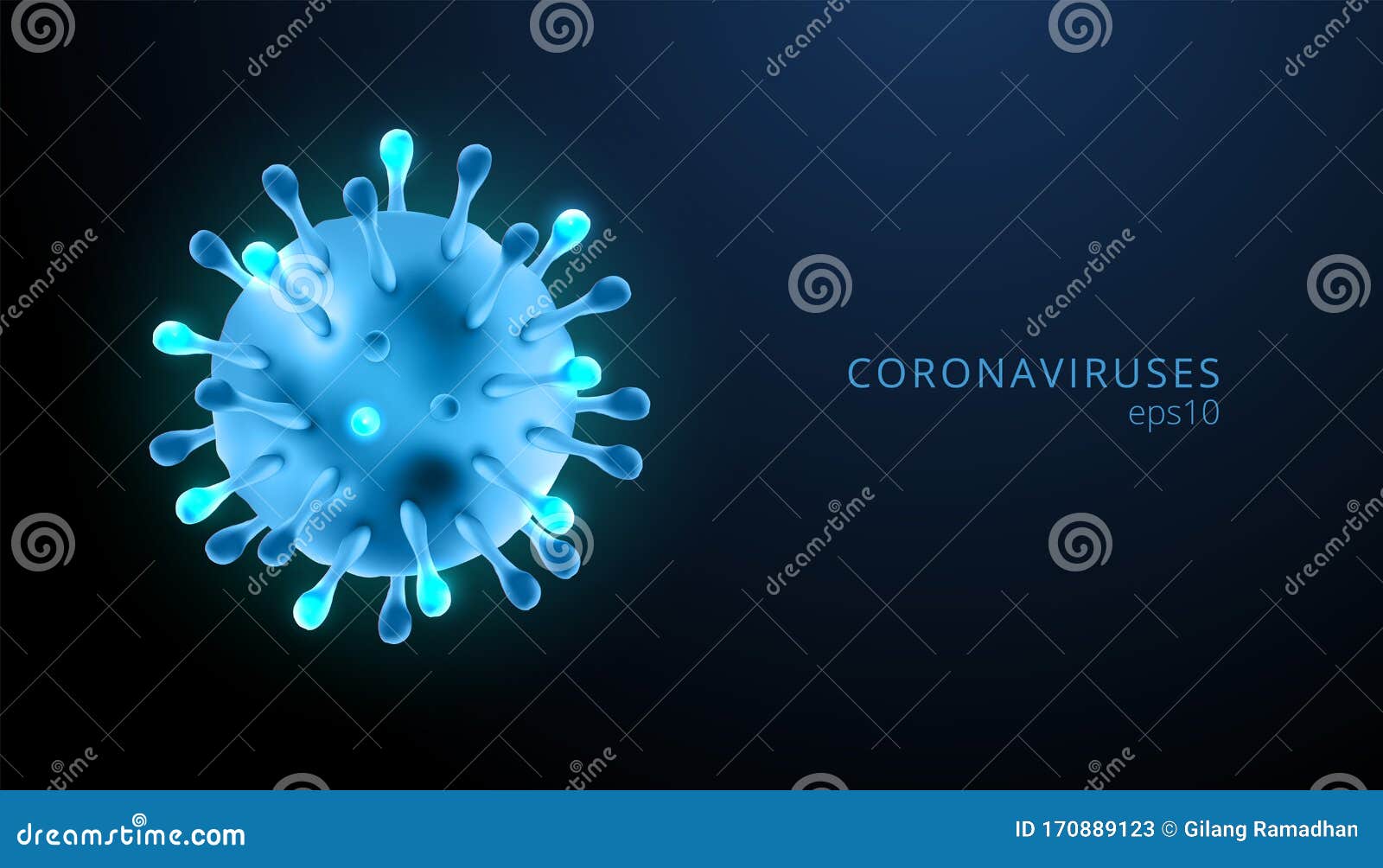 Coronaviruses 3d Realistic Vector In Dark Blue Background Corona Virus Cell Wuhan Virus Disease Perfect For Banner Information Stock Vector Illustration Of Immunity Epidemic 170889123