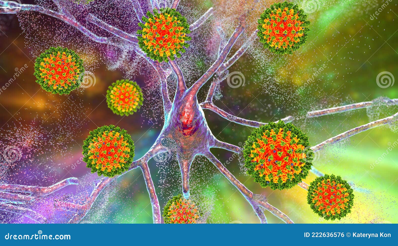 coronaviruses and neurons, conceptual 3d . neurologic and neuropsychiatric complications of covid-19