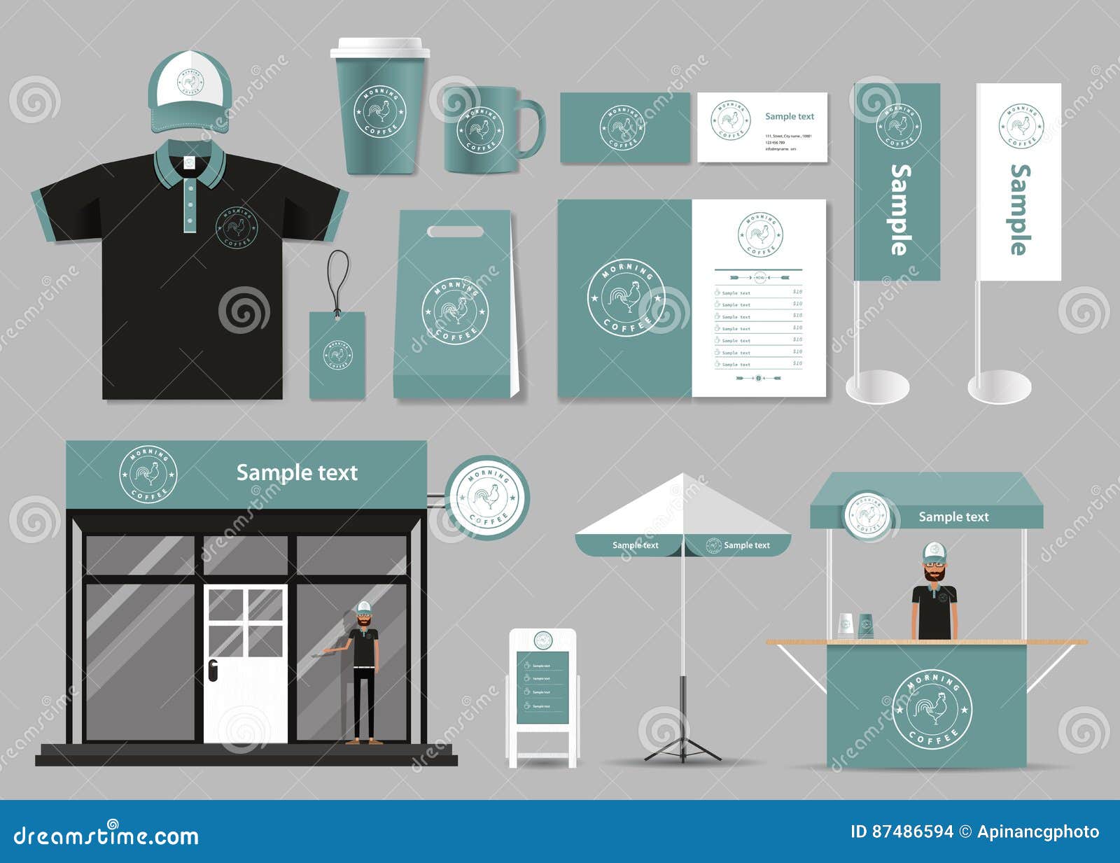 Download Corporate Branding For Coffee Shop And Restaurant Identity Mock Up Stock Vector - Illustration ...