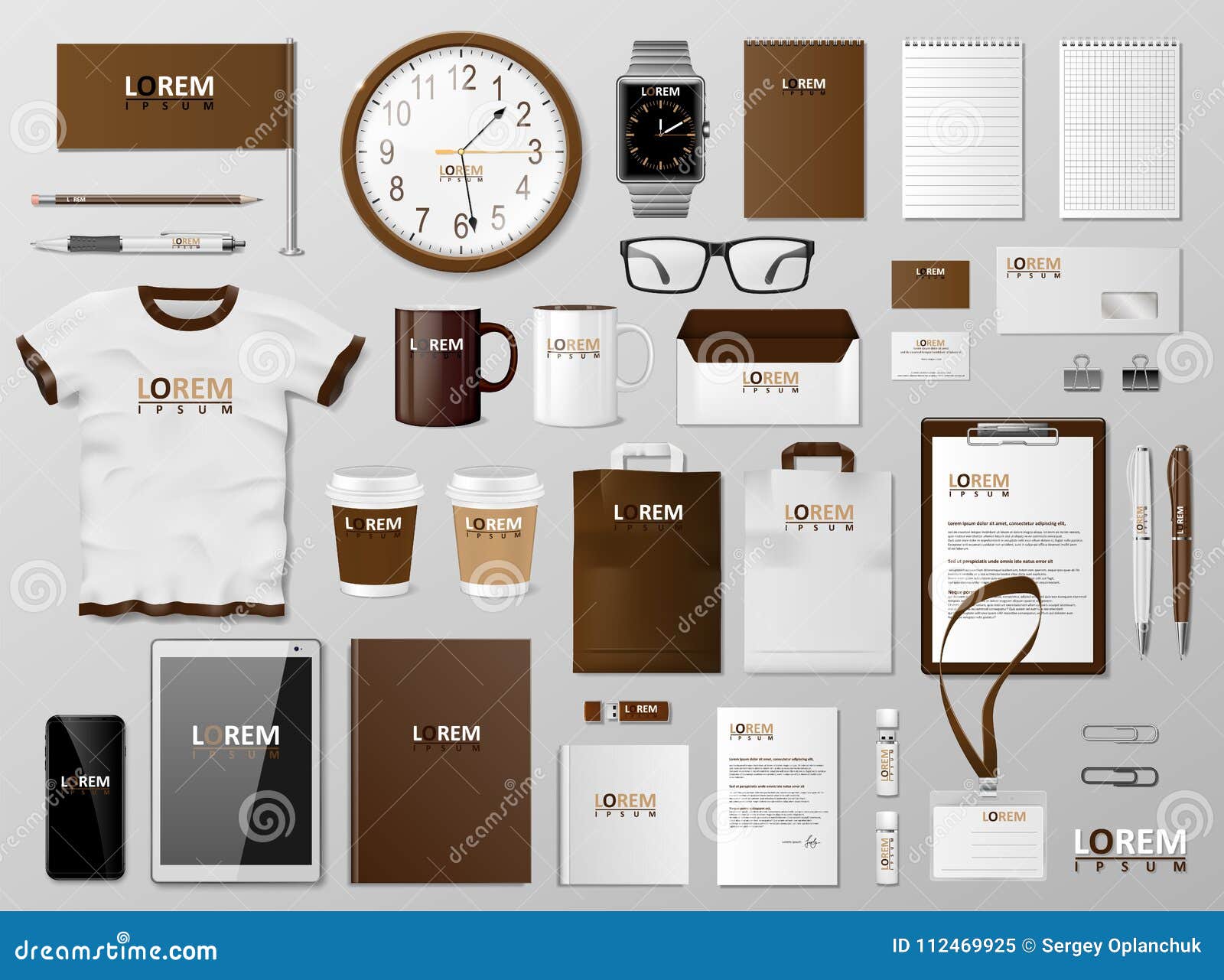 Download Corporate Branding Identity Template Brown Design Modern Realistic Stationery Mockup Business Style Stationery And Stock Vector Illustration Of Design Mockup 112469925