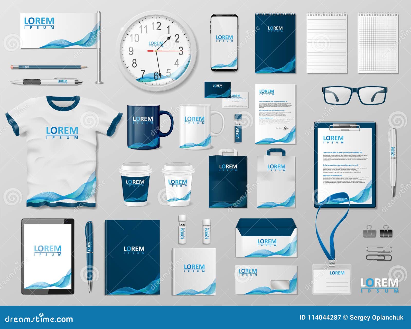 corporate branding identity template . modern stationery mockup for shop with modern blue structure. business