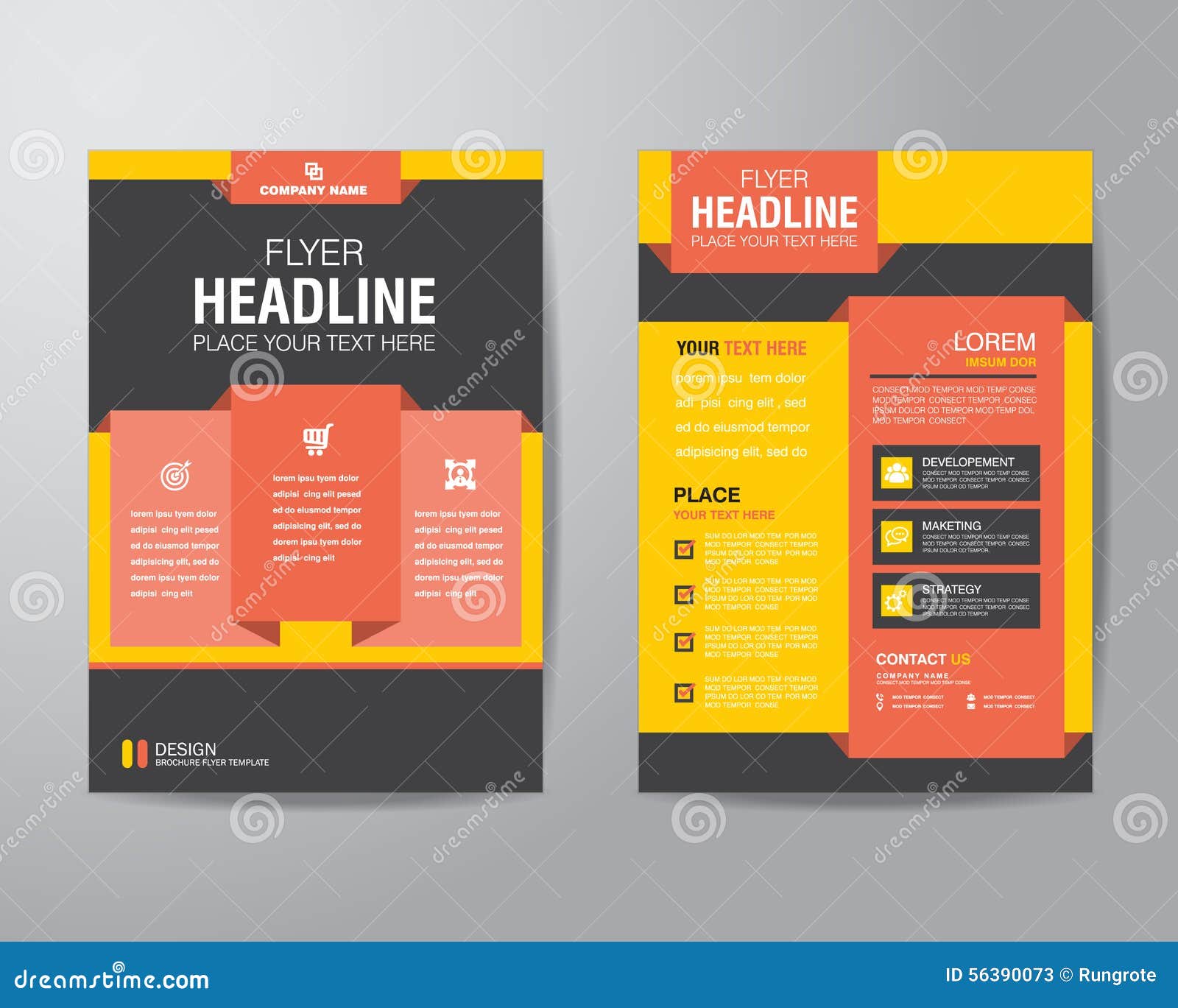 Corporate Brochure Flyer Design Layout Template In Size With Illustration Megapixl