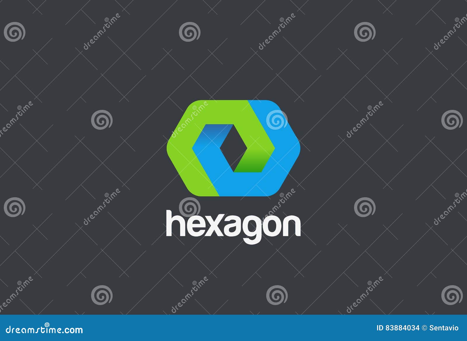 corporate business geometric impossible abstract logo  template.hexagon looped infinity  logotype concept icon.