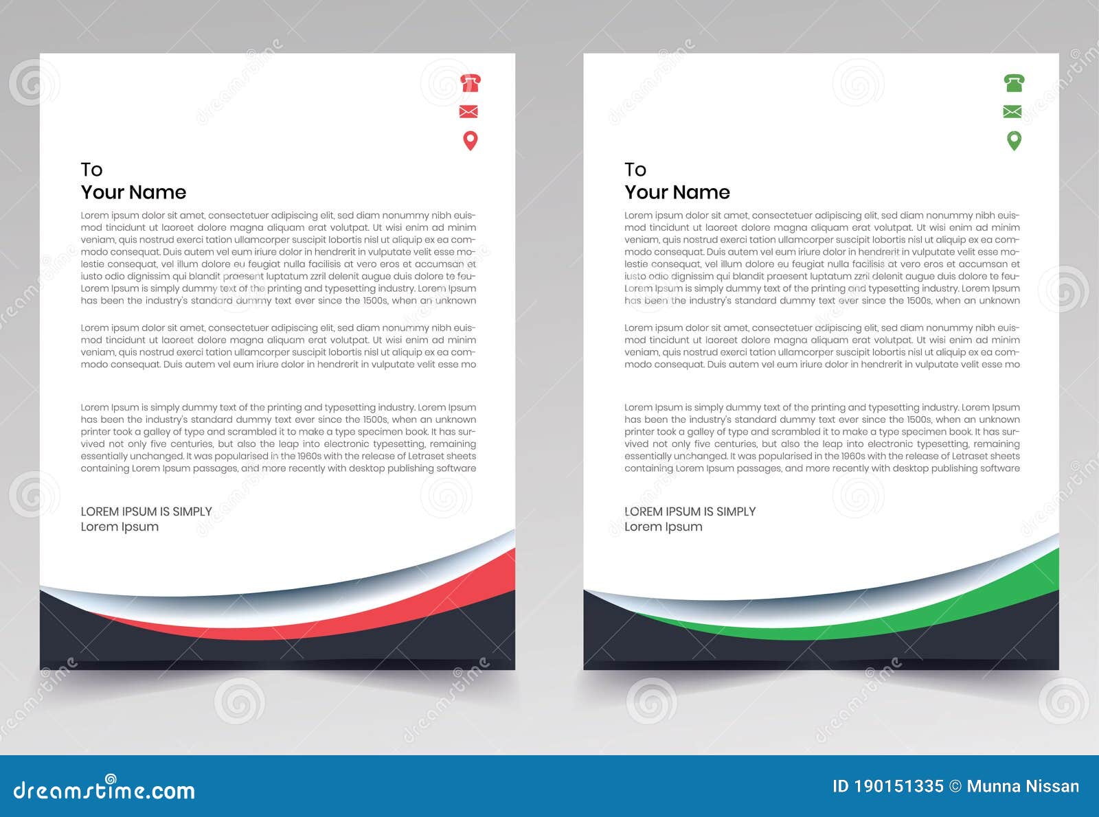 Corporate Business Two Color A23 Size Printable Letterhead Template Intended For Free Printable Letterhead Templates