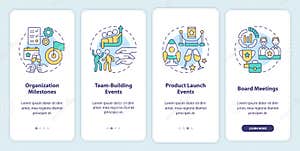 Corporate Events Examples Onboarding Mobile App Screen Stock Vector 