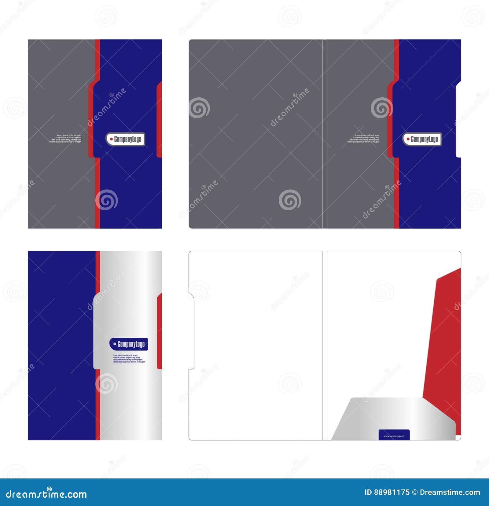 Corporate Folder, Cover Template and Cutting Stock Vector