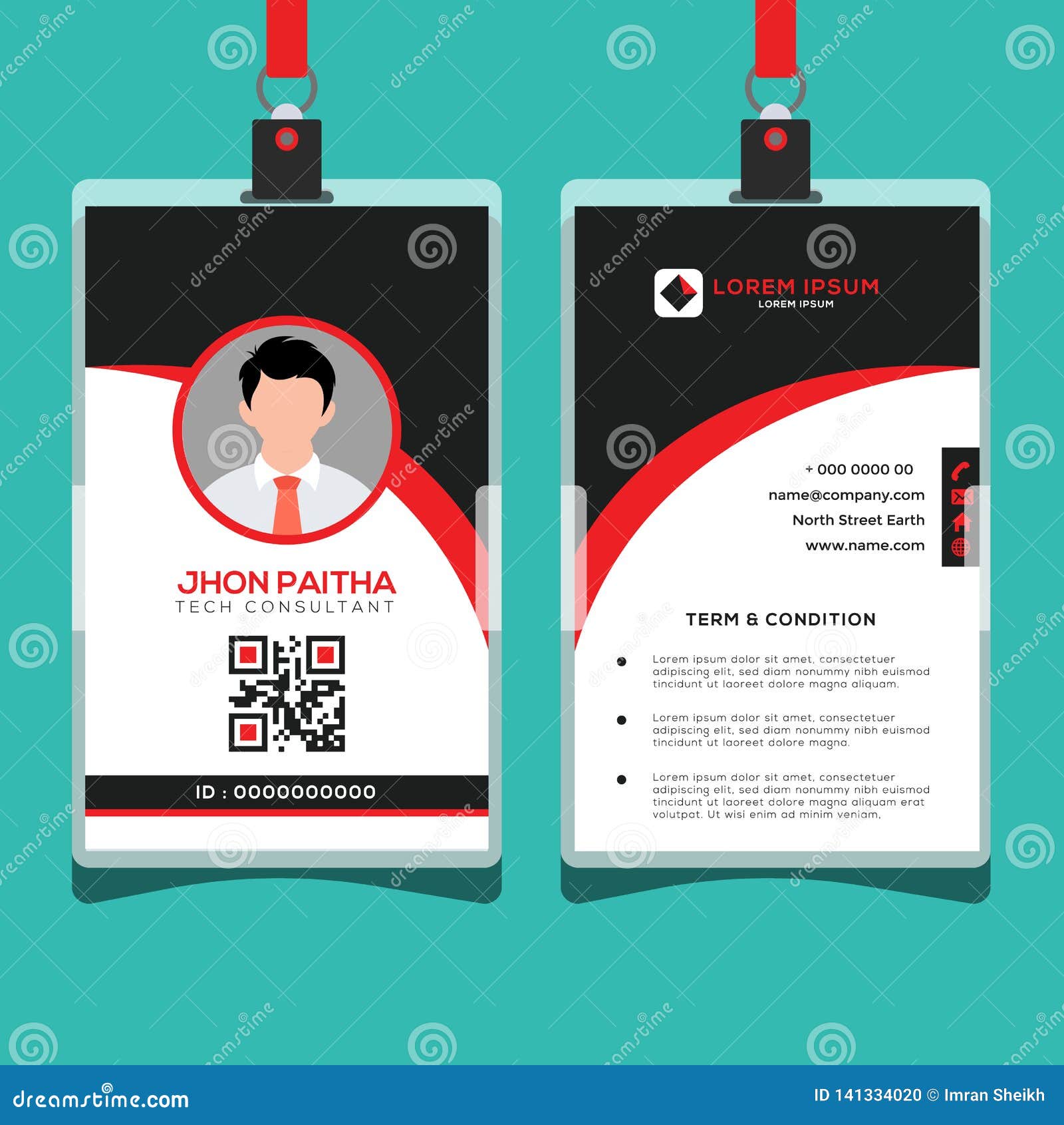 Corporate ID Card Design Template Stock Vector - Illustration of Regarding Company Id Card Design Template