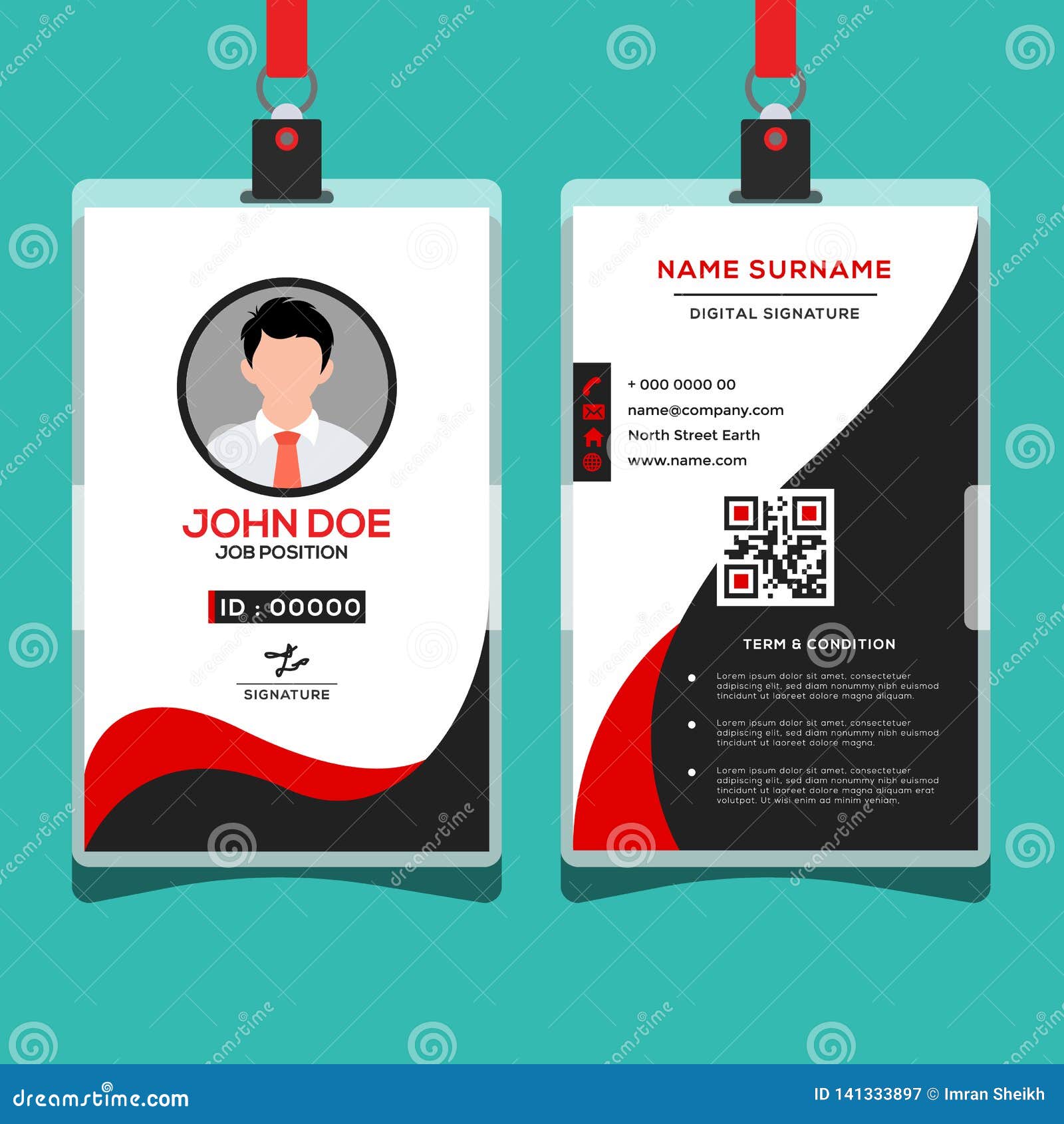 Corporate ID Card Design Template Stock Vector - Illustration of With Company Id Card Design Template