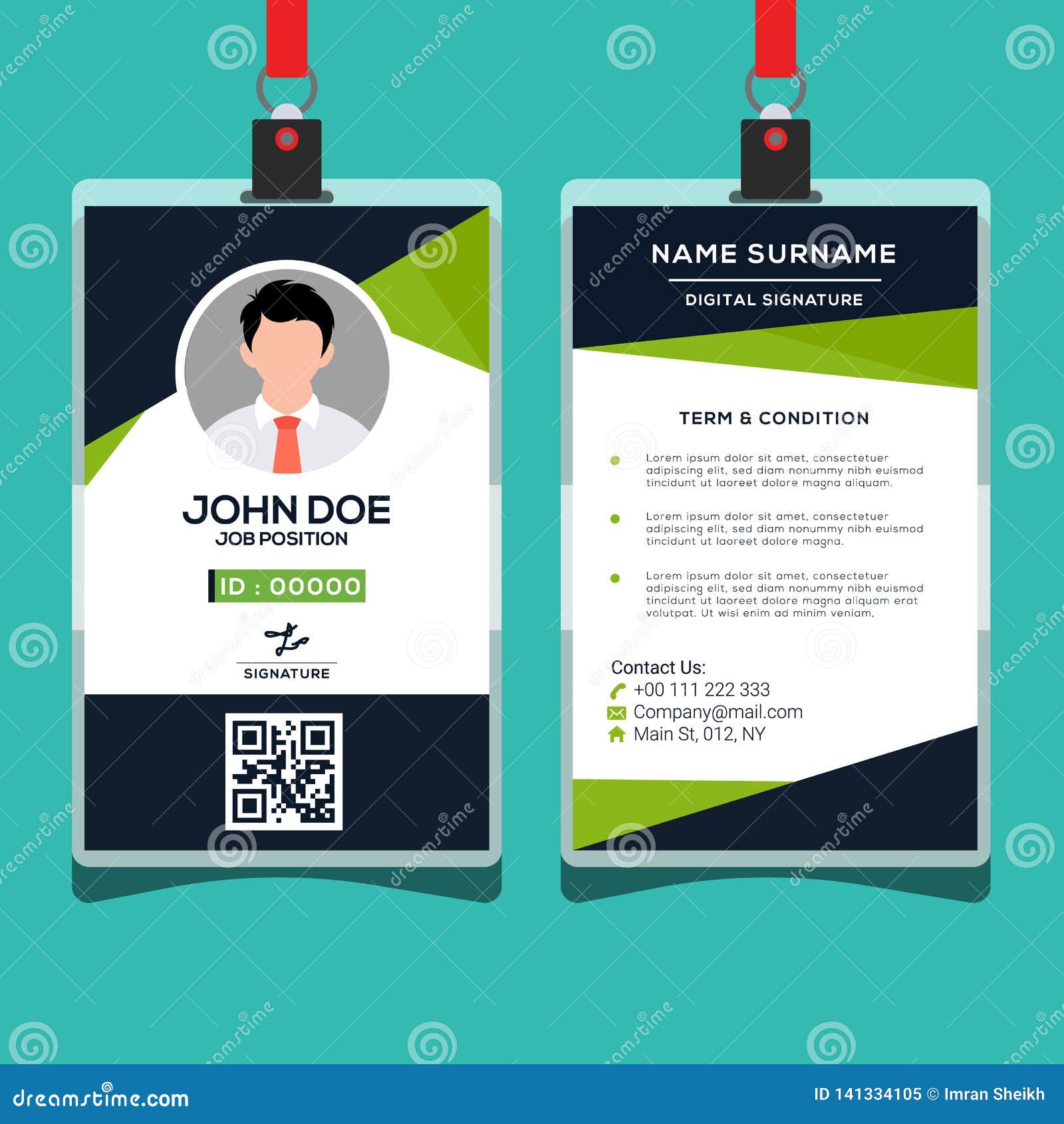 Corporate ID Card Design Template Stock Vector - Illustration of Throughout Id Card Template Word Free