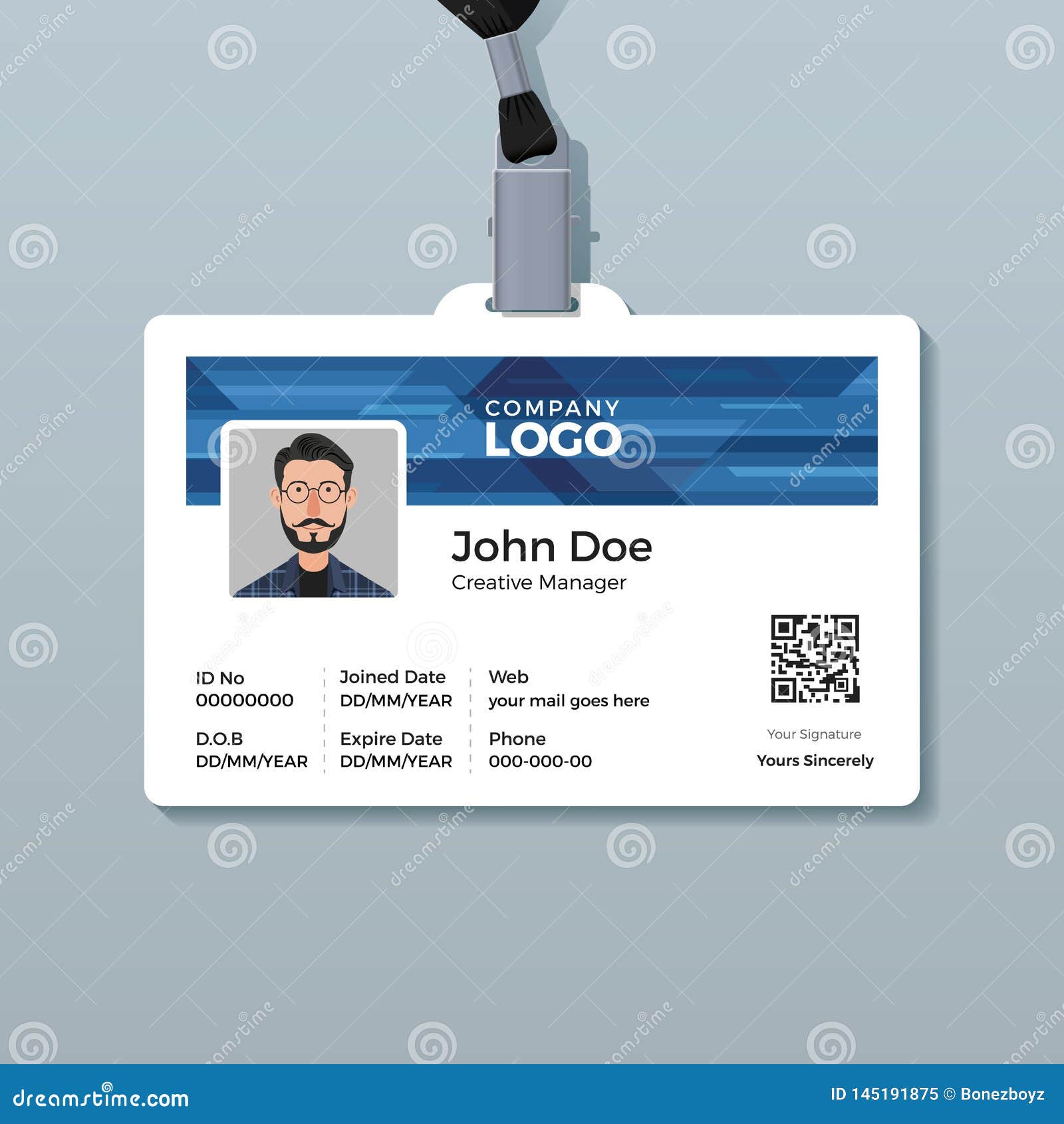 Corporate ID Card Template with Abstract Blue Technology Throughout Sponsor Card Template