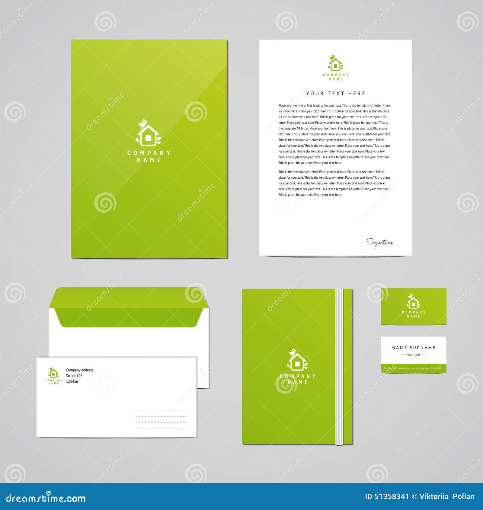 Corporate Identity Eco Design Template. Documentation for Business With Business Card Letterhead Envelope Template