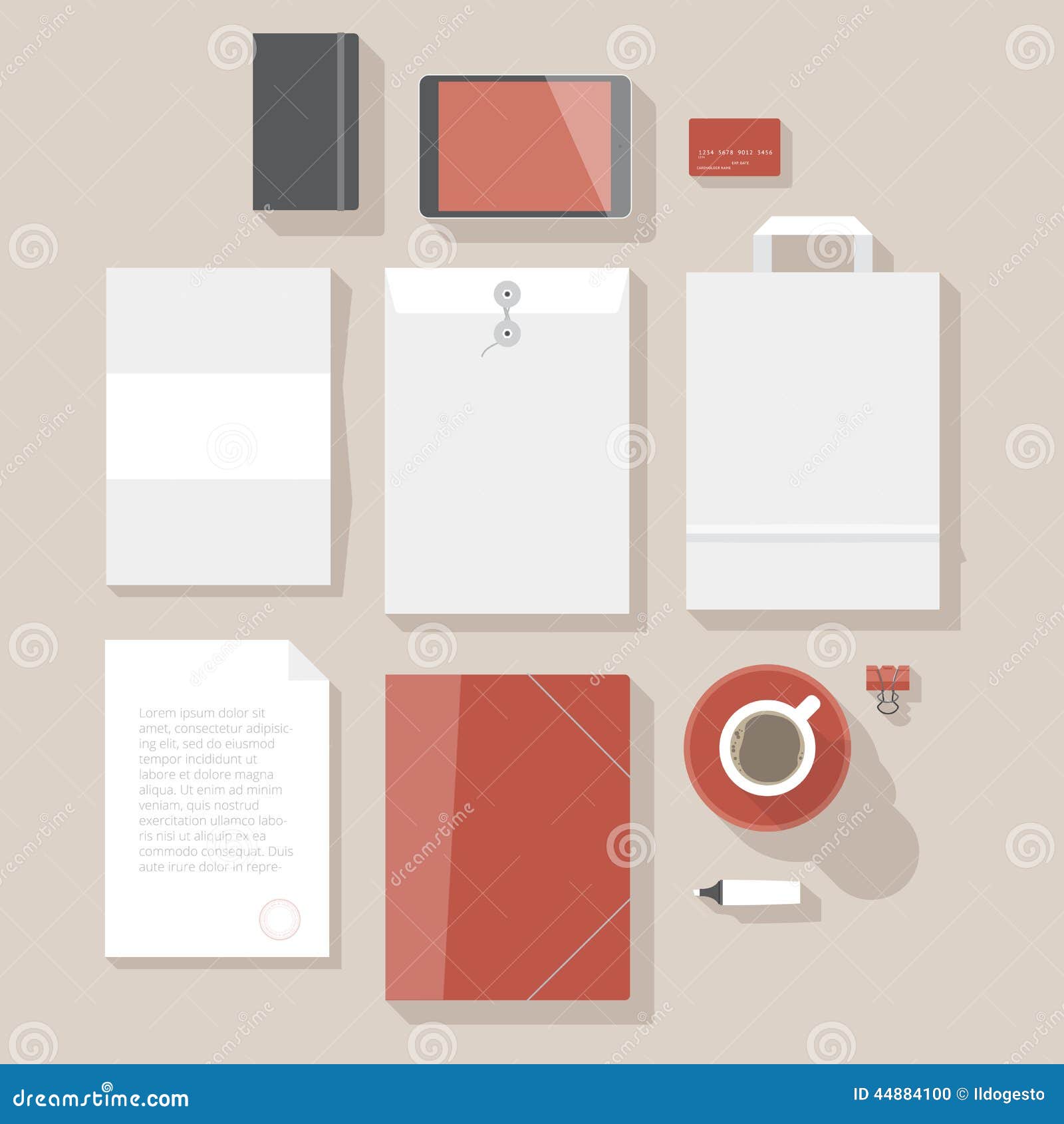 Download Corporate identity mock-up stock vector. Illustration of ...