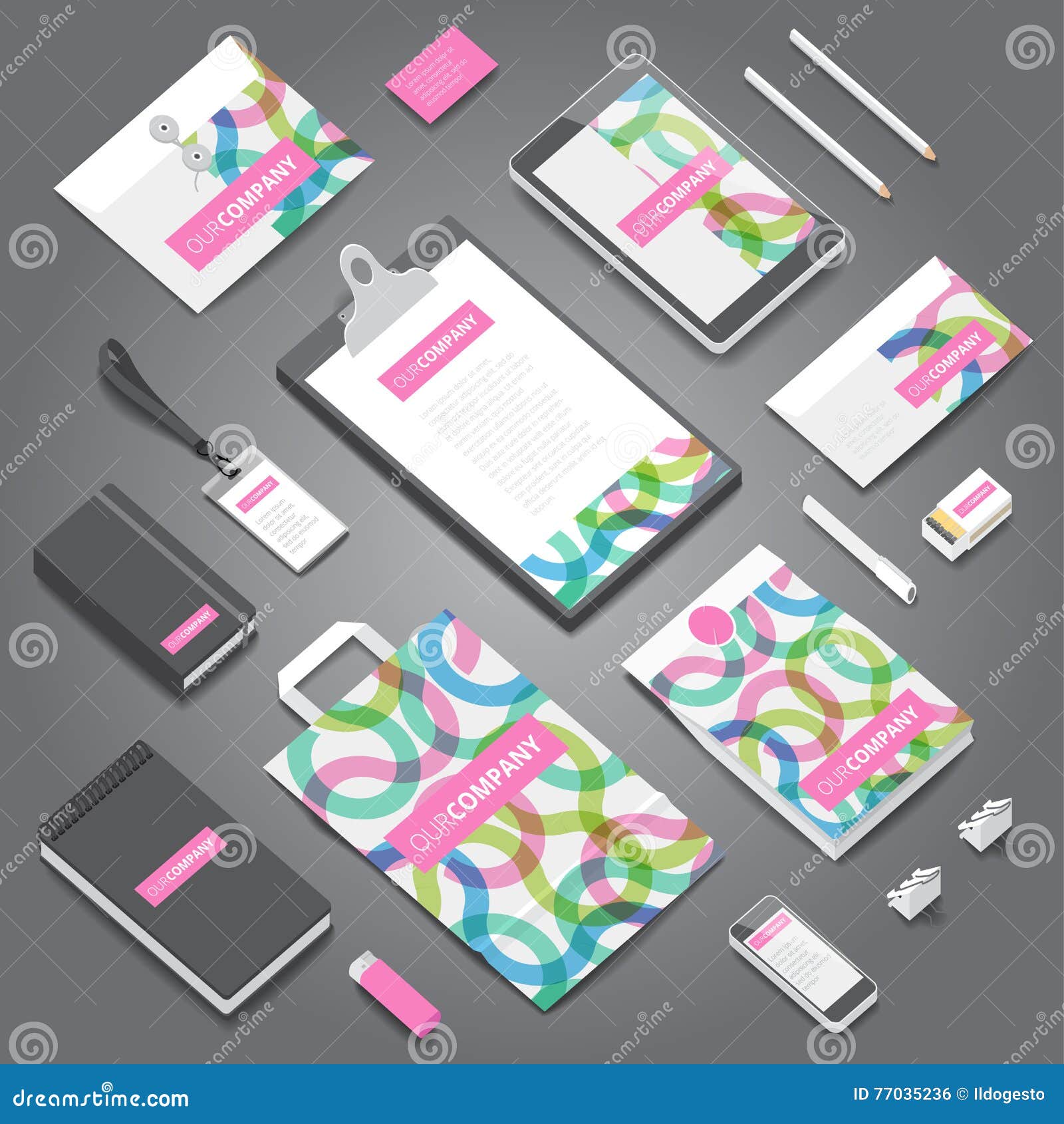 Corporate Identity Print Template Stock Vector Illustration of