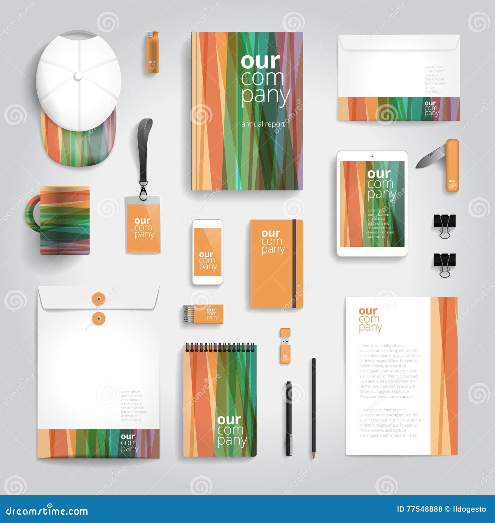 Corporate Identity Print Template Stock Vector Illustration of