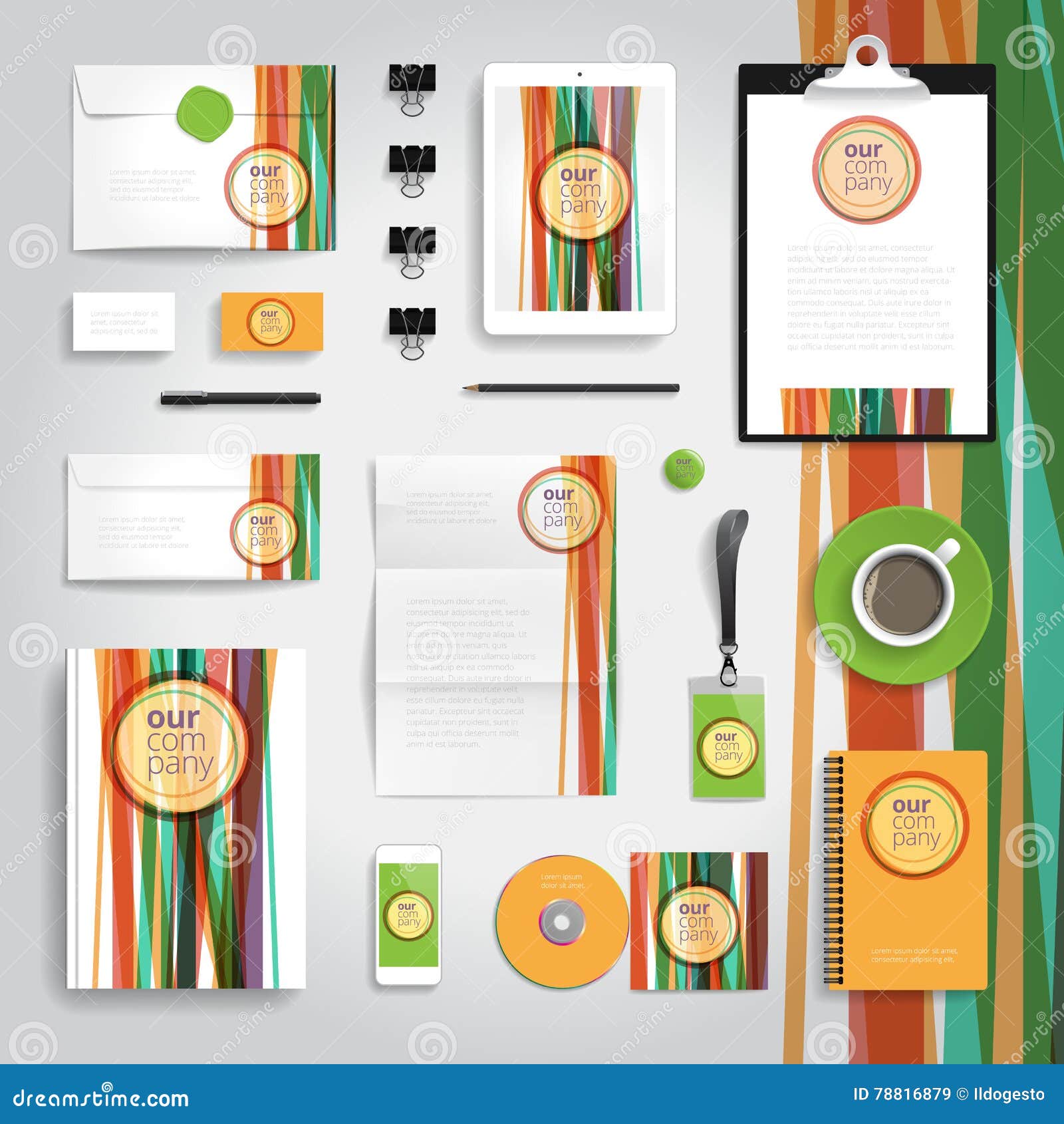 Corporate Identity Print Template Stock Vector Illustration of retail