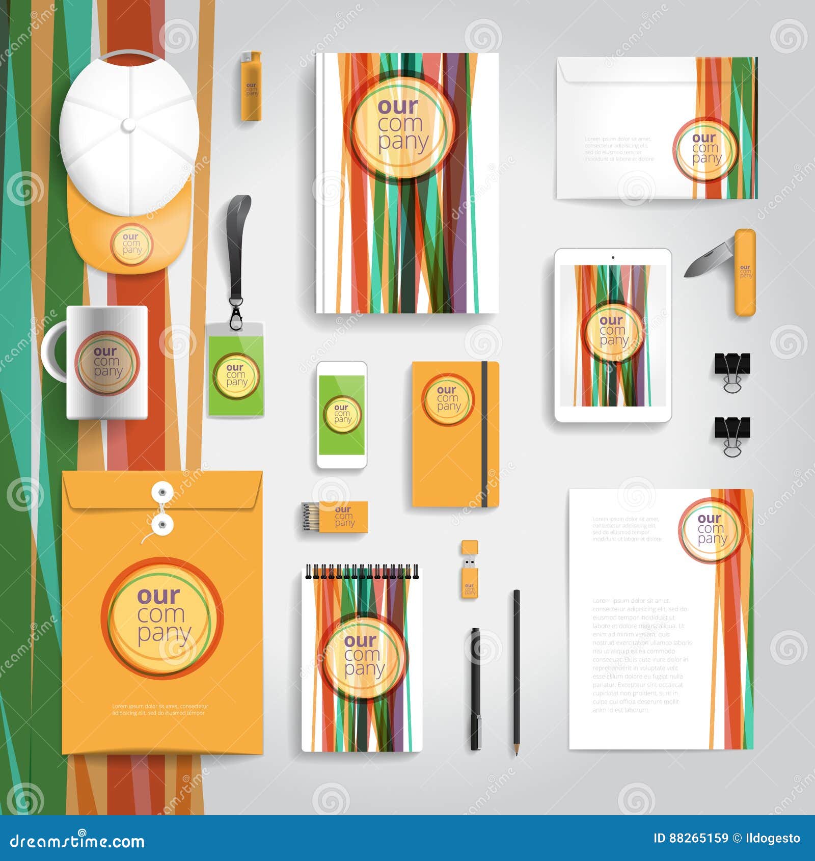 Corporate Identity Print Template Stock Vector Illustration of