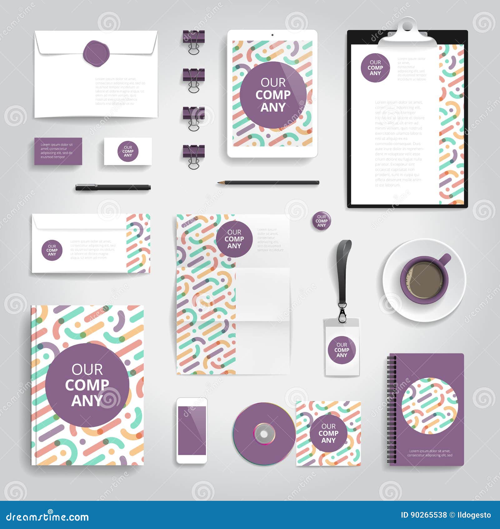 Corporate Identity Print Template Stock Vector Illustration of mockup