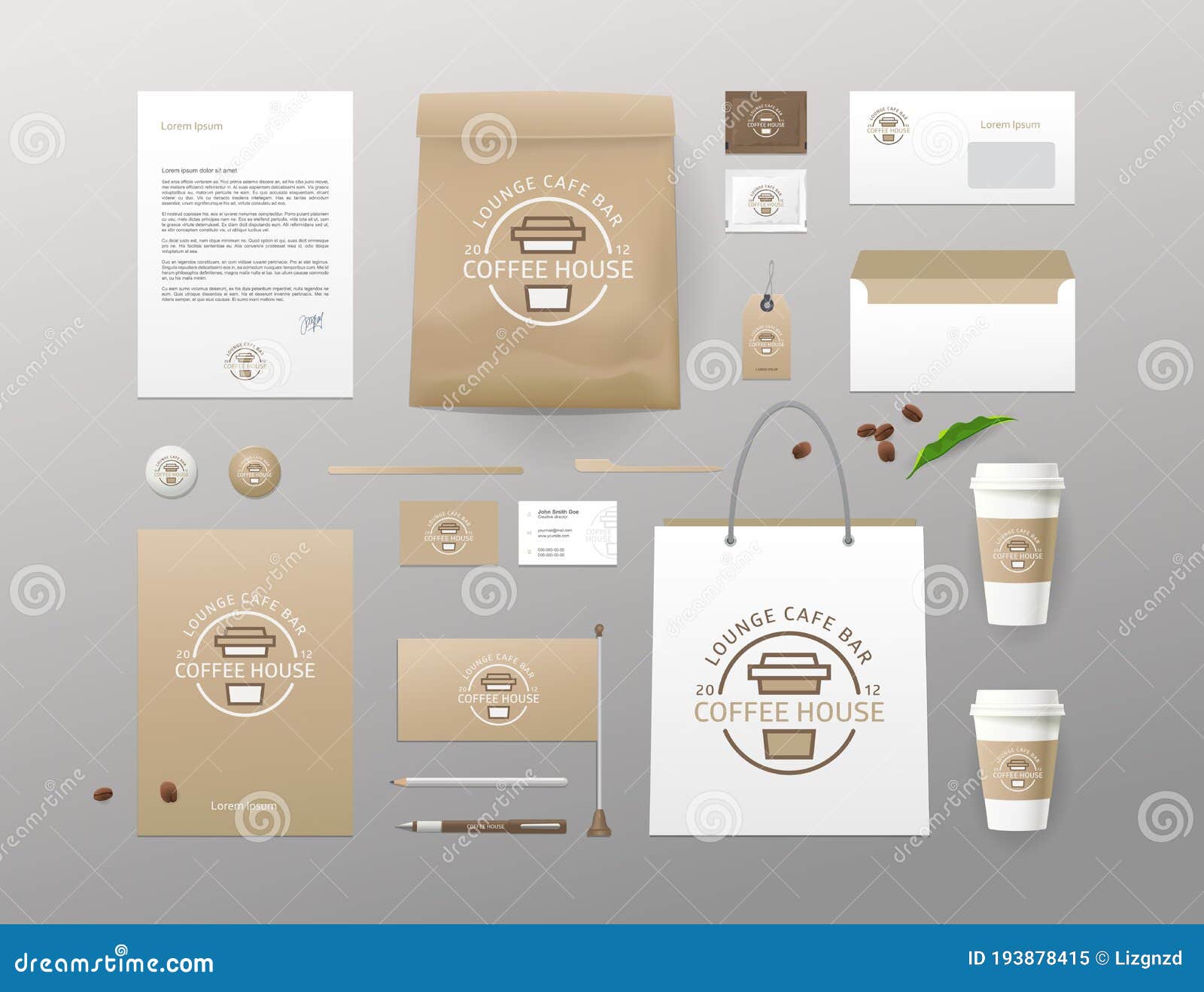 Download Corporate Identity Template. Business Set For Coffee Shop, Cafe, Restaurant. Branding MockUps ...