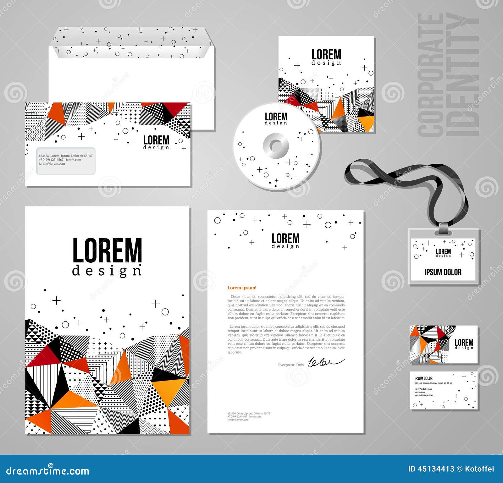 corporate identity template in patch work colorful