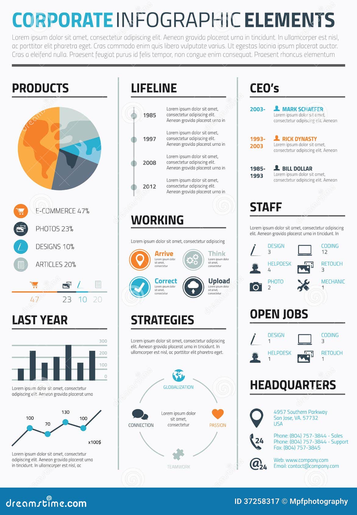 Corporate Infographic Elements Template Vector Stock 