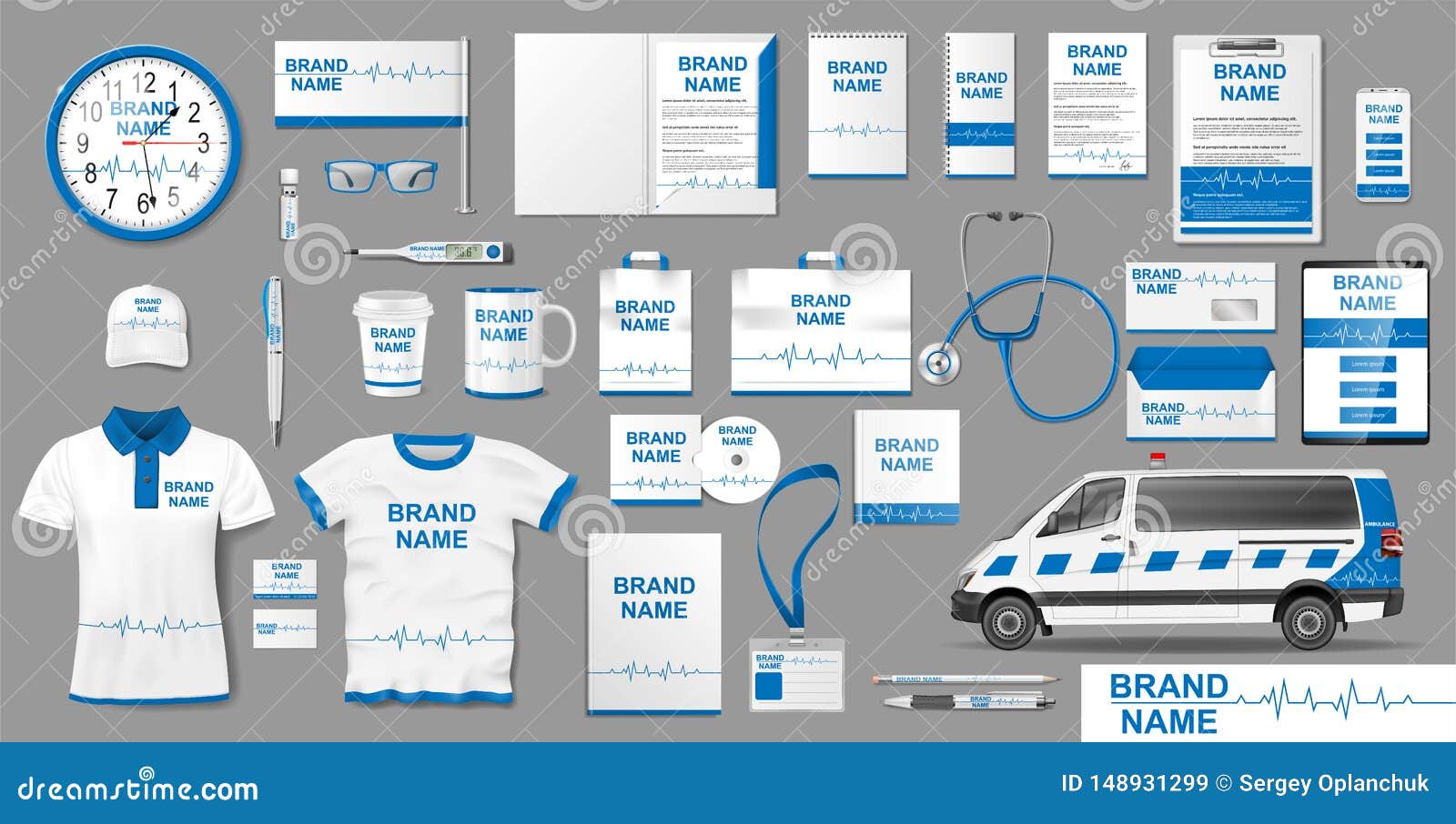 Download Corporate Medical Clinic Branding Identity Template Design. Pharmacy Dental Clinic Mockup ...