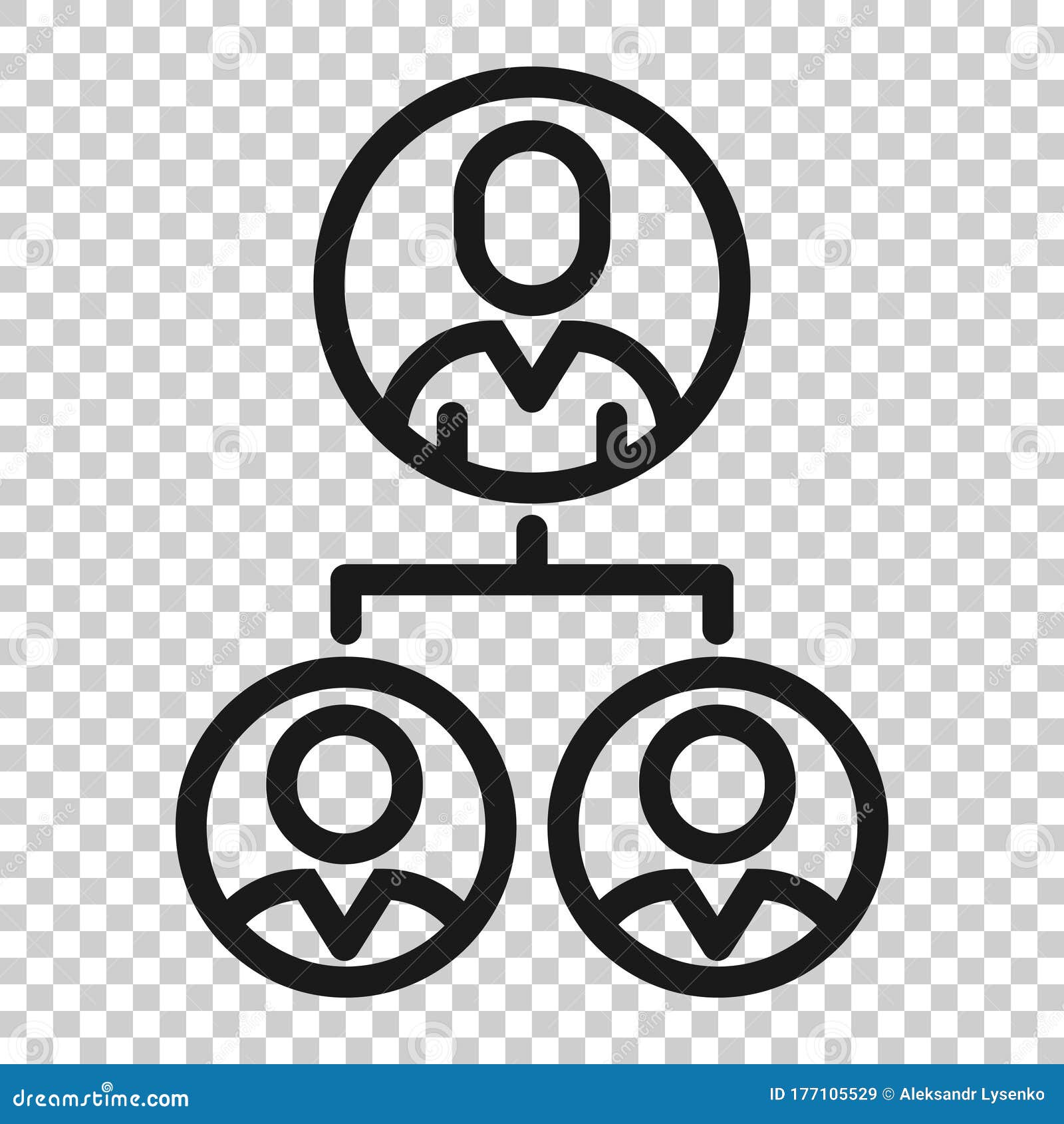 Corporate Organization Chart With Business People Vector Icon In Flat