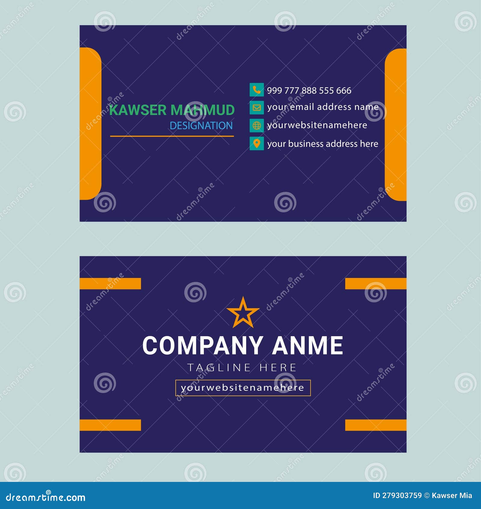 Corporate and Professional Business Card Design Template Vector File
