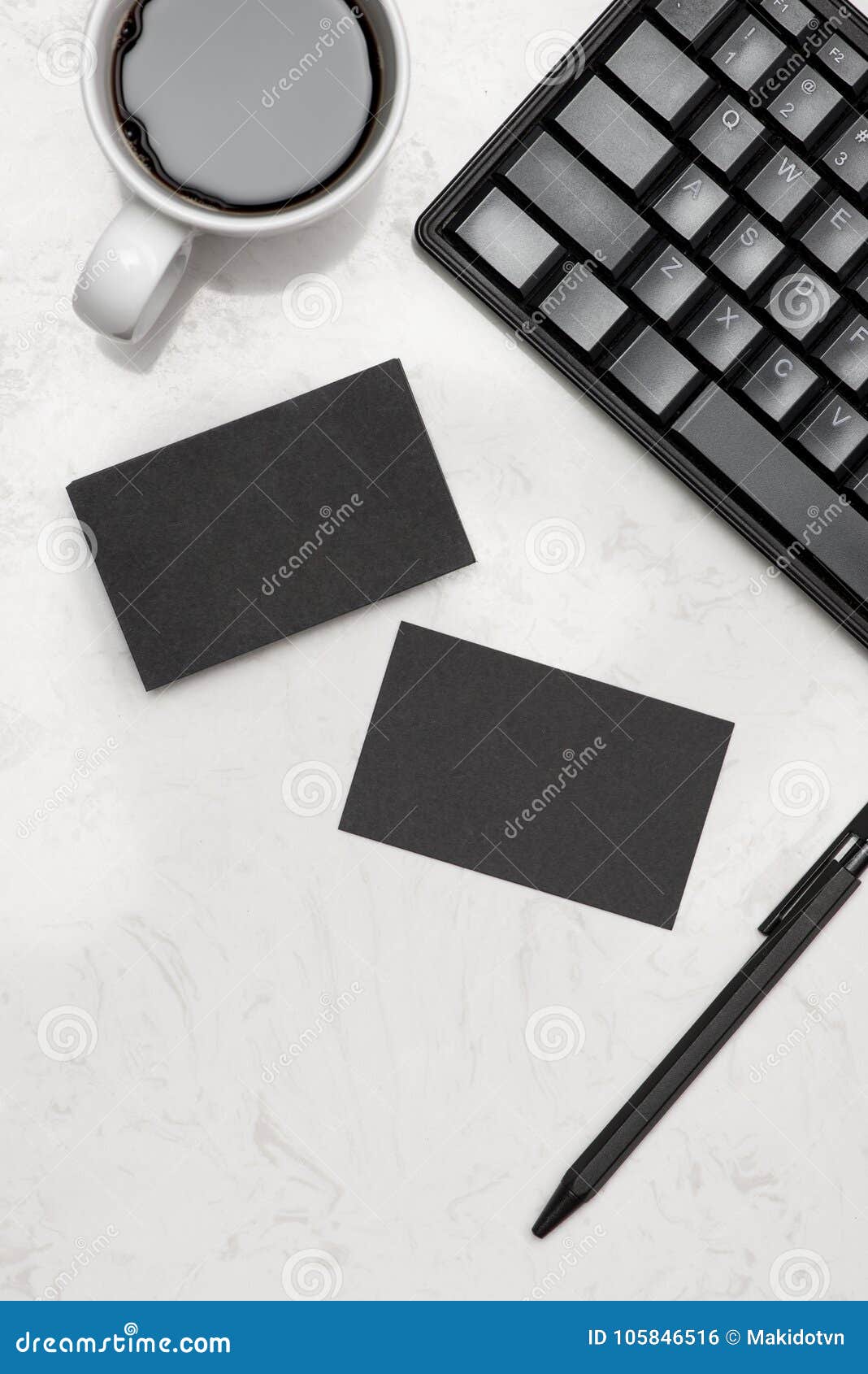 Download Corporate Stationery Branding Mock-up With Business Card Blank Stock Photo - Image of design ...