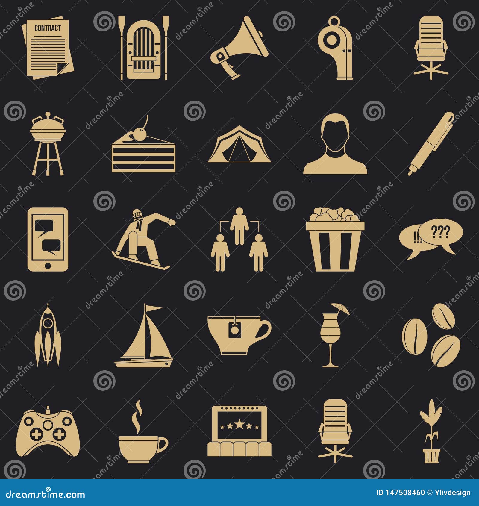 corporative icons set, simple style