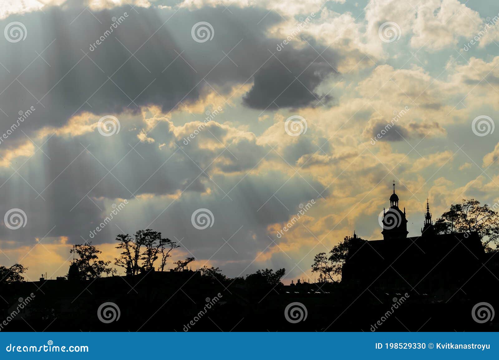 corpus christi basilica. polish bazylika bozego ciala, kazimierz district of krakow, poland. wall, silhouette, details. mystical