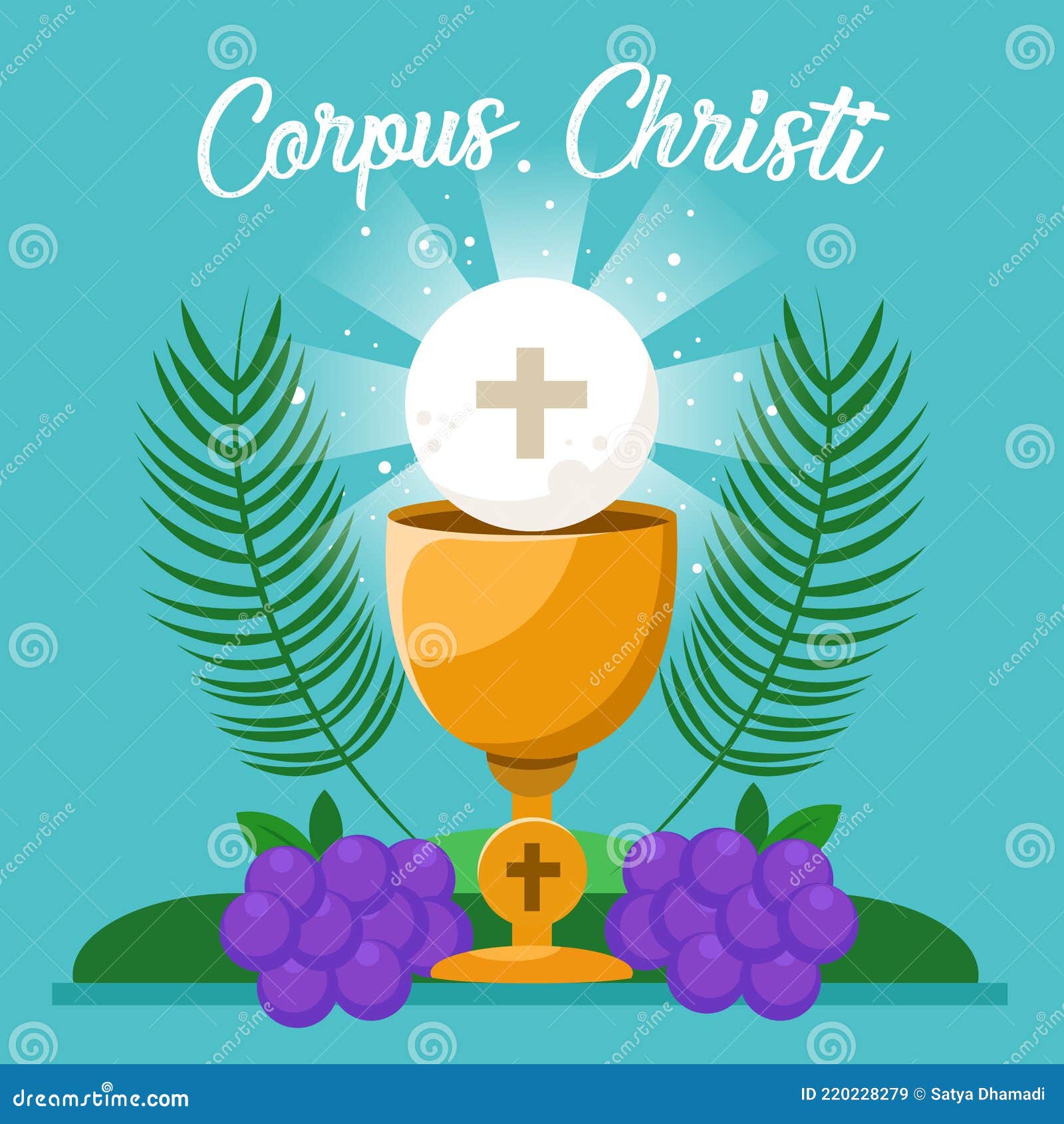 Corpus Christi Catholic Religious Holiday Greeting Card, Vector  Illustration of Template for Your Corpus Christi Design Stock Vector -  Illustration of palm, easter: 220228279
