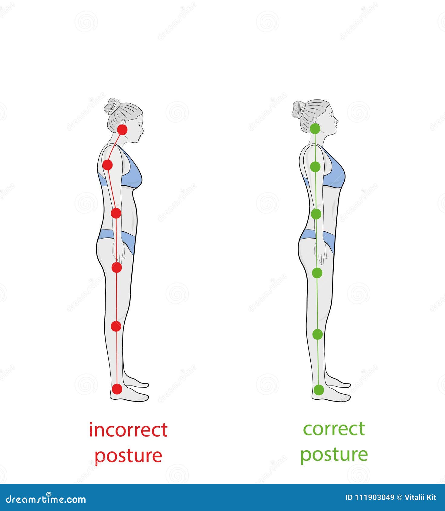 Correct Alignment of Human Body in Standing Posture for Good Personality  and Healthy of Spine and Bone. Health Care and Medical Il Stock Vector -  Illustration of guide, area: 111903049