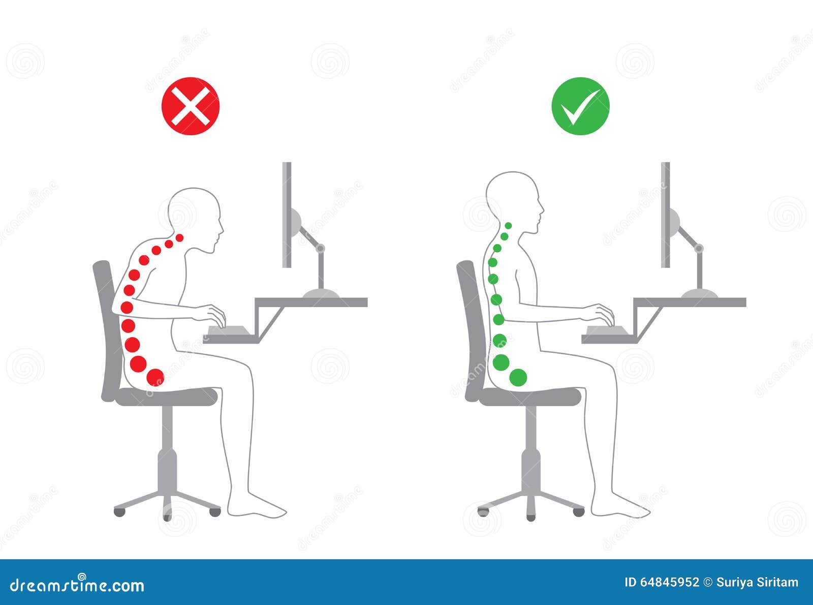 correct posture in sitting working