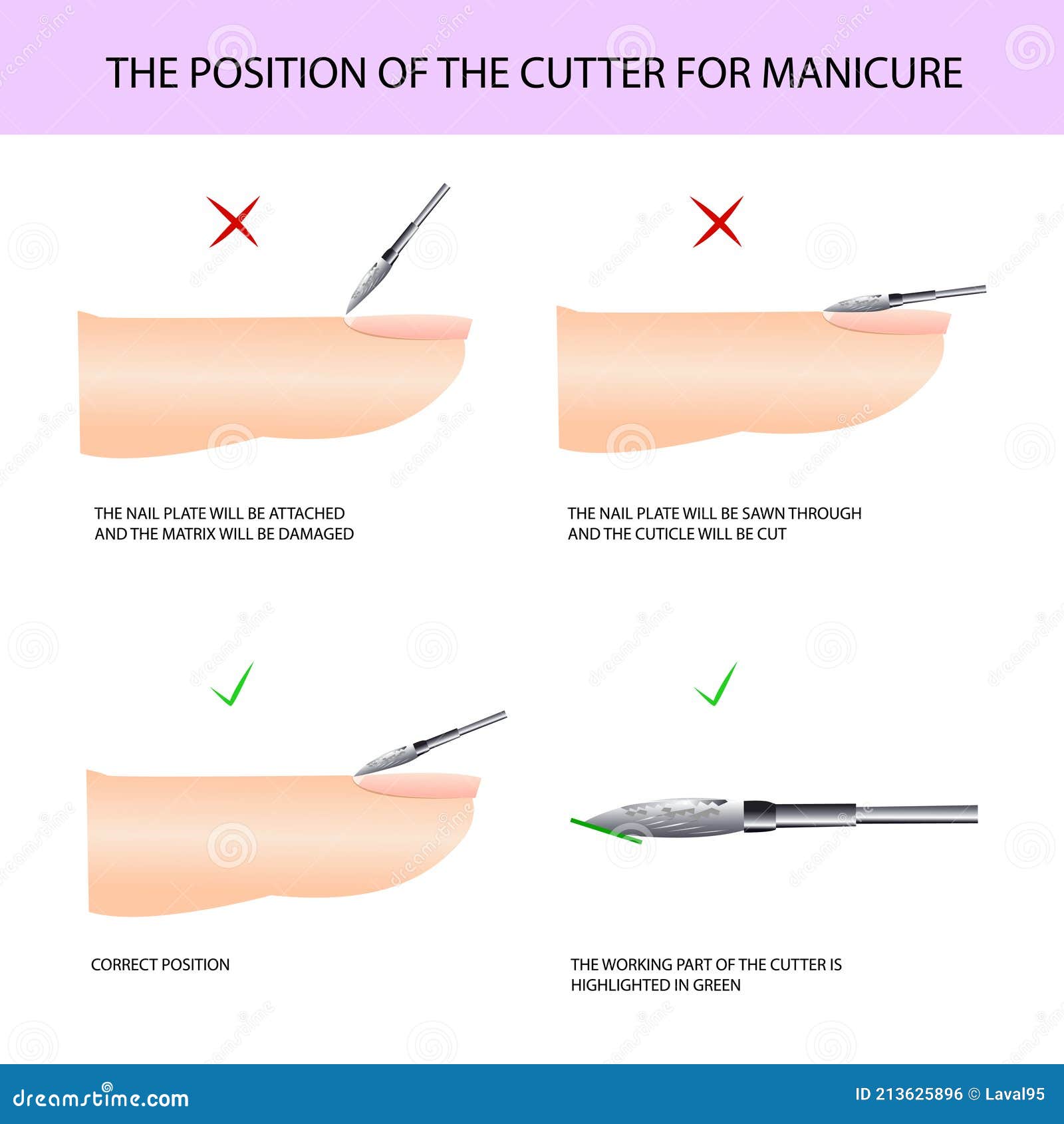 correct use of the cutter. professional manicure guide,  , infographics