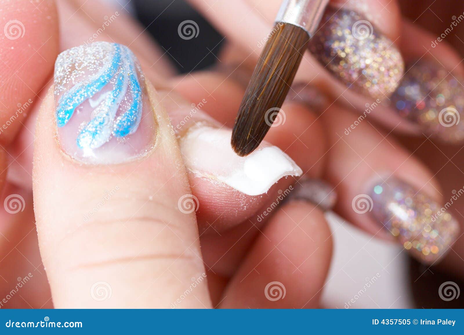 Correction of Nails Using Acrylic Stock Image Image of accurate