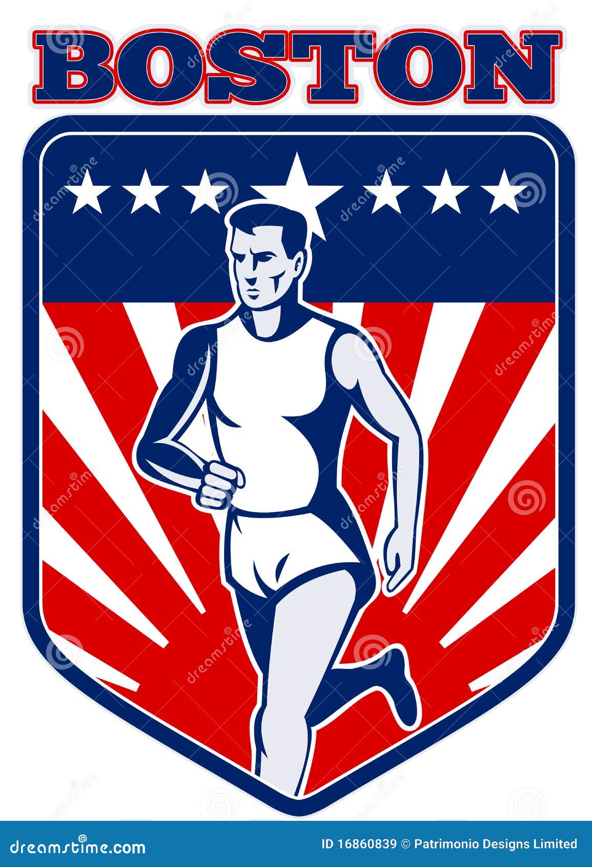 Corredor de maratón Boston stock de ilustración. Ilustración de