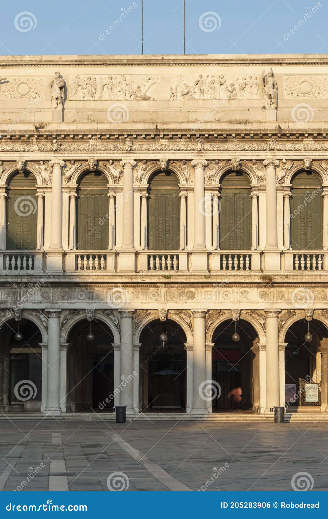 the correr museum, elevation in piazza san marco, city of venice.