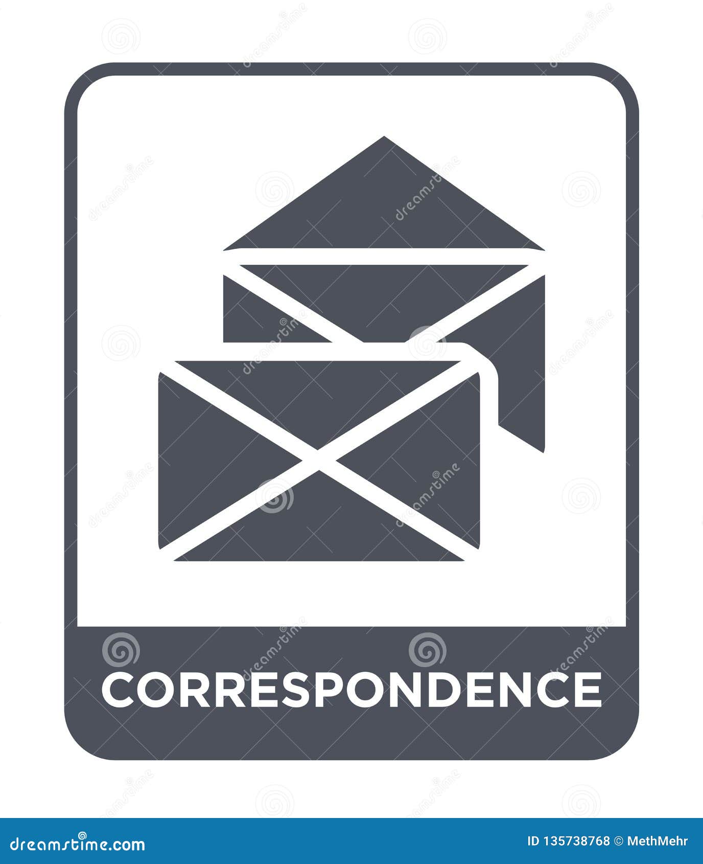 Correspondence Icon in Trendy Design Style. Correspondence Icon
