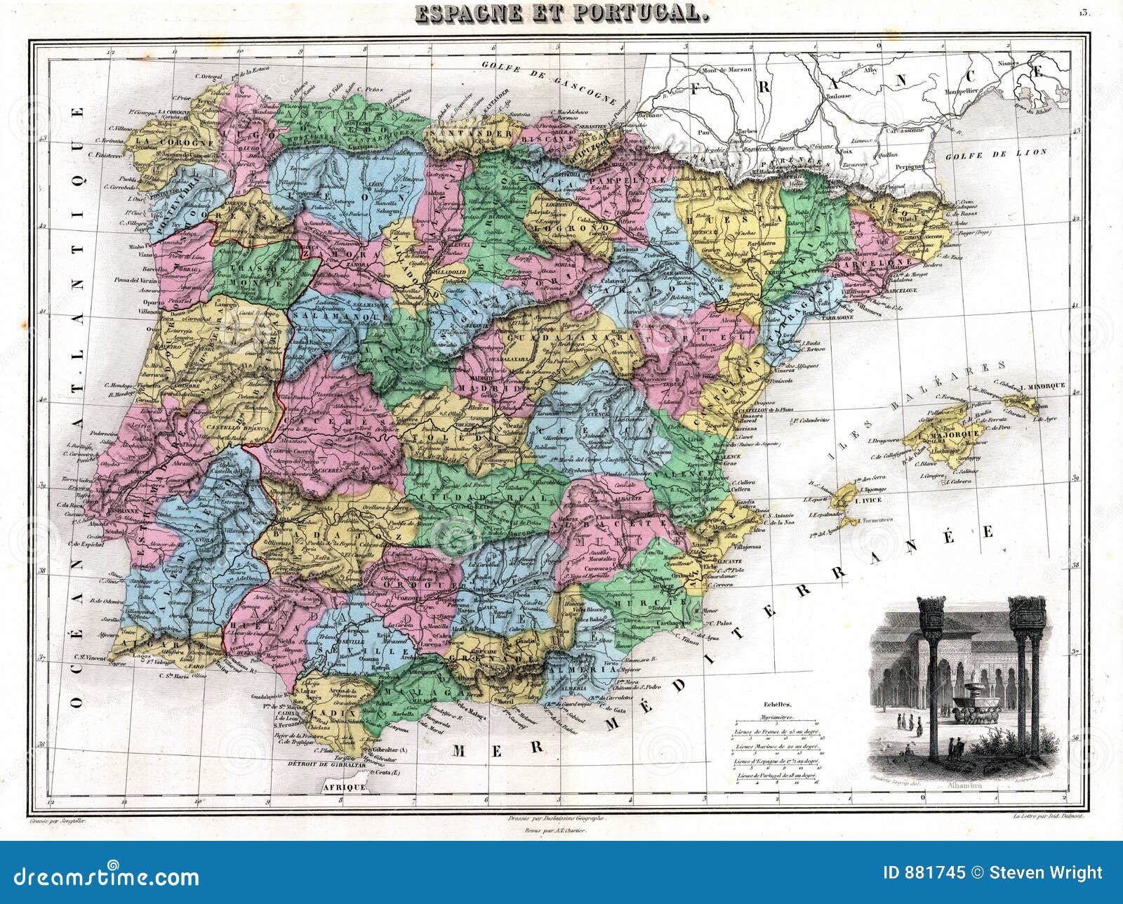 Portugal Mapa Político Con Un Capital De Lisboa, Las Fronteras Nacionales,  Las Ciudades Más Importantes, Ríos Y Lagos Ilustraciones svg, vectoriales,  clip art vectorizado libre de derechos. Image 29090801