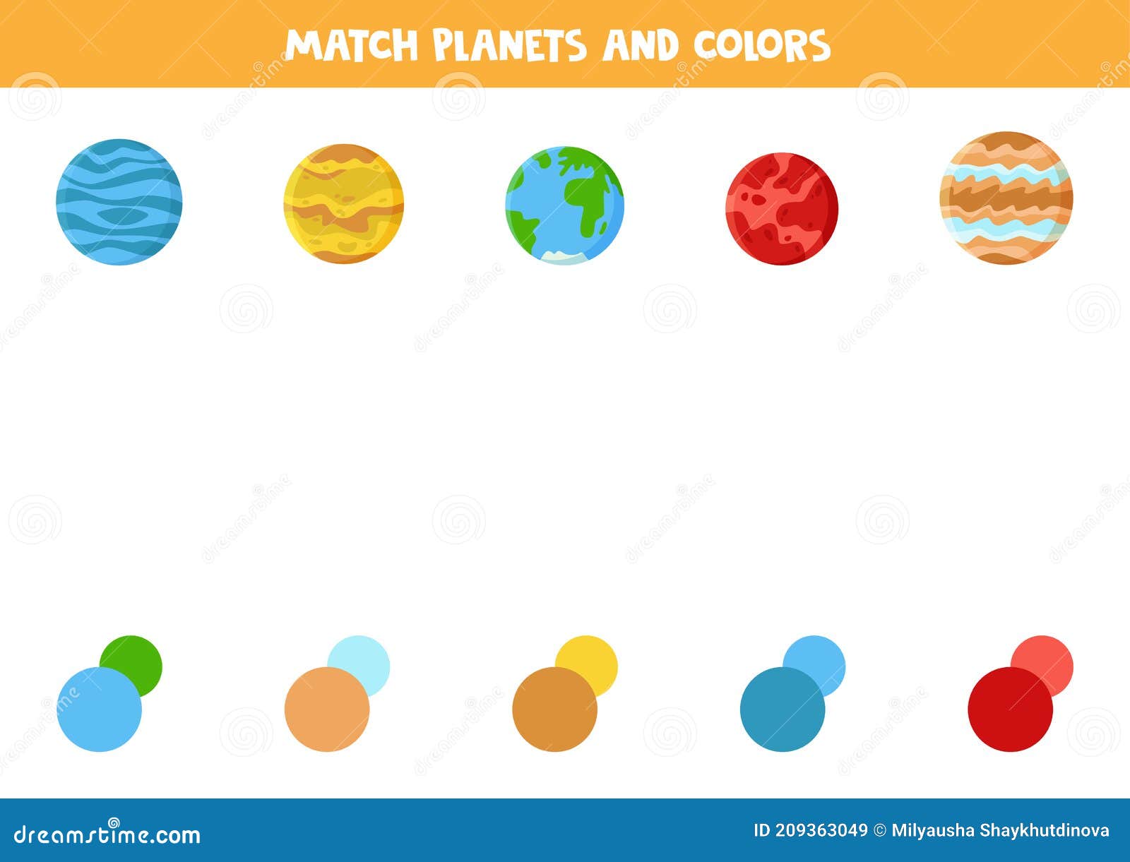 Jogo Educacional Para O Sistema Solar Das Crianças Ilustração do